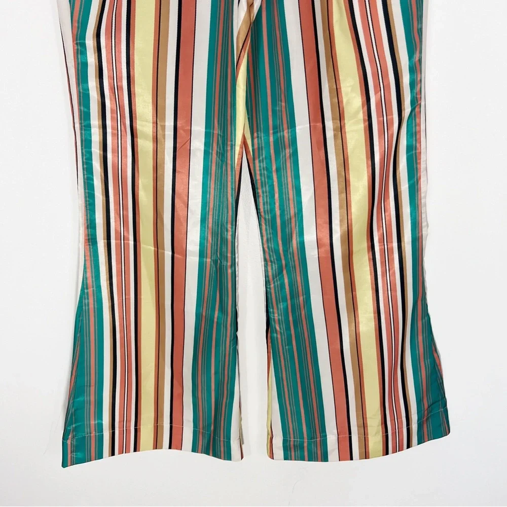 Anthropologie Tiny Camelia Wide Leg Striped High Rise Pants Size 4 Retro Groovy - Picture 4 of 12